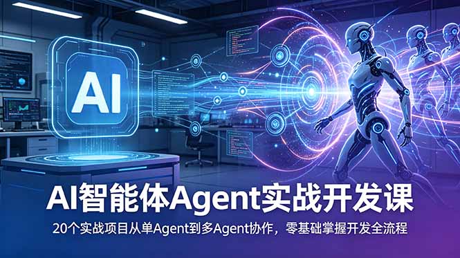 AI智能体Agent实战开发课：20个实战项目从单Agent到多Agent协作，零基础掌握开发全流程-2ripyou