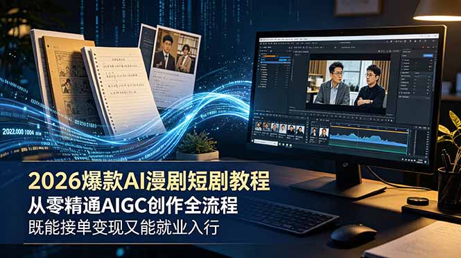 2026 爆款 AI 漫剧短剧教程 从零精通 AIGC 创作全流程 既能接单变现又能就业入行-2ripyou