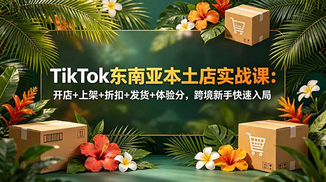 TikTok东南亚本土店实战课：开店+上架+折扣+发货+体验分，跨境新手快速入局-2ripyou