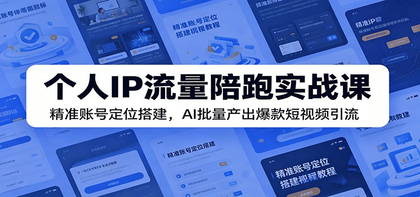 个人IP流量陪跑实战课：精准账号定位搭建，AI批量产出爆款短视频引流-2ripyou