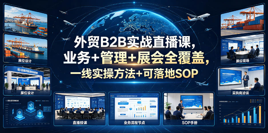 外贸B2B实战直播课，业务+管理+展会全覆盖，一线实操方法+可落地SOP-2ripyou