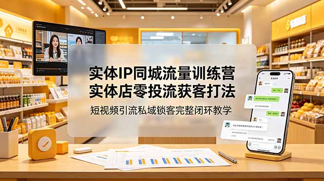 实体IP同城流量训练营：实体店零投流获客打法，短视频引流私域锁客完整闭环教学-2ripyou