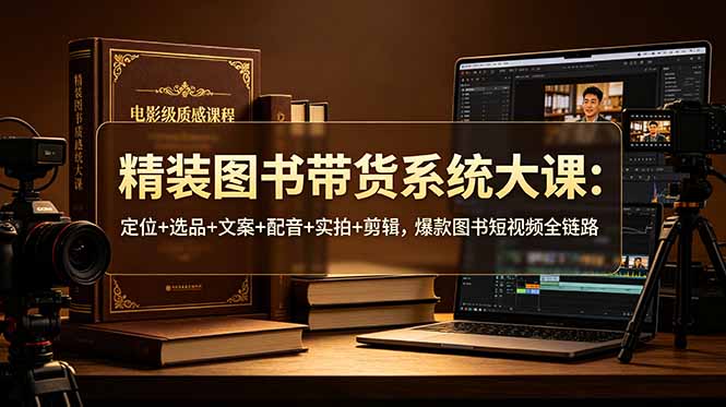 精装图书带货系统大课：定位+选品+文案+配音+实拍+剪辑，爆款图书短视频全链路-2ripyou
