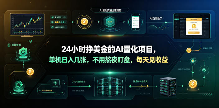 24小时挣美金的AI量化项目，单机日入几十美刀，不用熬夜盯盘，每天见收益【揭秘】-2ripyou