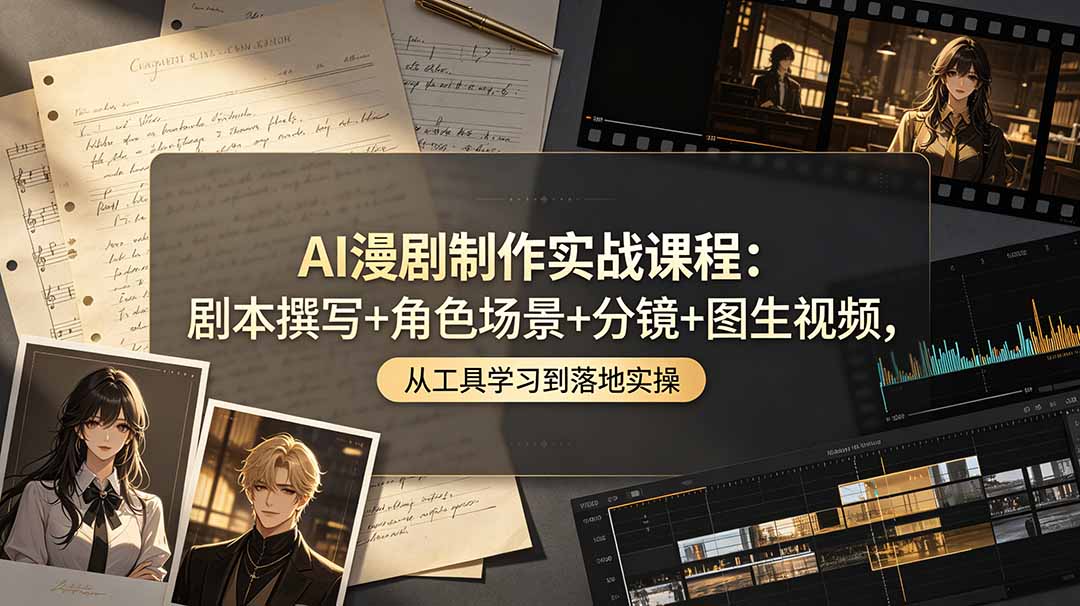 AI漫剧制作实战课程：剧本撰写+角色场景+分镜+图生视频，从工具学习到落地实操-2ripyou