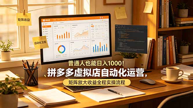 普通人也能日入 1000！拼多多虚拟店自动化运营，矩阵放大收益全程实操流程-2ripyou