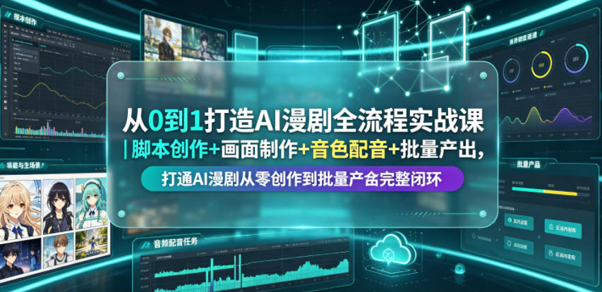 从0到1打造AI漫剧全流程实战课｜脚本创作+画面制作+音色配音+批量产出，打通AI漫剧从零创作到批量量产完整闭环-2ripyou