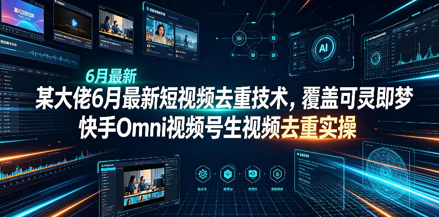 某大佬6月最新短视频去重技术，覆盖可灵即梦快手Omni视频号生视频去重实操-2ripyou