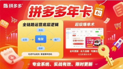 拼多多年卡，拼多多全链路运营底层逻辑，超级爆单术【更新26年6月】-2ripyou