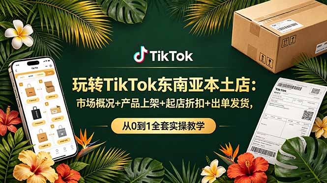 玩转TikTok东南亚本土店：市场概况+产品上架+起店折扣+出单发货，从0到1全套实操教学-2ripyou