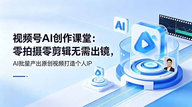 视频号AI创作课堂：零拍摄零剪辑无需出镜，AI批量产出原创视频打造个人IP-2ripyou