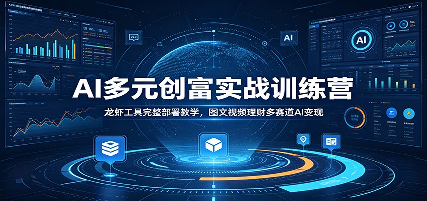AI多元创富实战训练营：龙虾工具完整部署教学，图文视频理财多赛道AI变现-2ripyou