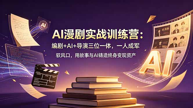 AI漫剧实战训练营：编剧+AI+导演三位一体，一人成军 驭风口，用故事与AI铸造终身变现资产-2ripyou