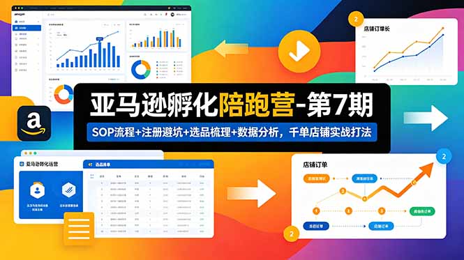 亚马逊孵化陪跑营-第7期：SOP流程+注册避坑+选品梳理+数据分析，千单店铺实战打法(更新0625-2ripyou