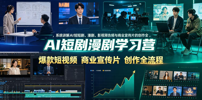 AI短剧漫剧学习营，系统讲解AI短剧、漫剧、影视预告片、爆款短视频与商业宣传片的创作全流程-2ripyou