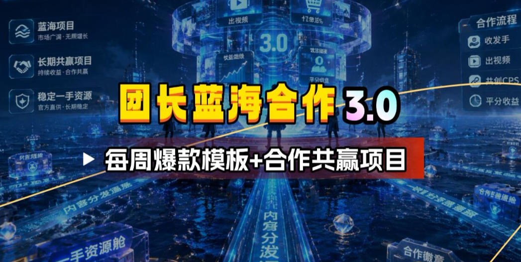 团长蓝海合作3.0，每周爆款模板+合作共赢项目-2ripyou