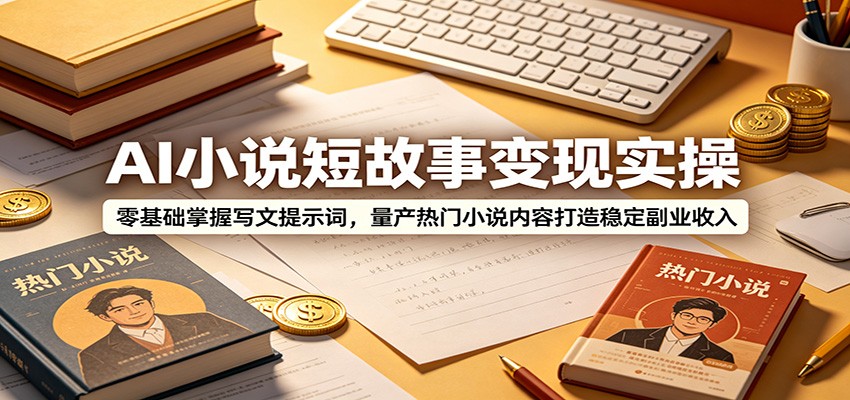 AI小说短故事变现实操：零基础掌握写文提示词，量产热门小说内容打造稳定副业收入-2ripyou
