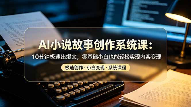 AI小说故事创作系统课：10分钟极速出爆文，零基础小白也能轻松实现内容变现-2ripyou