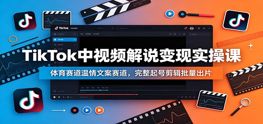 TikTok中视频解说变现实操课：体育赛道温情文案赛道，完整起号剪辑批量出片-2ripyou