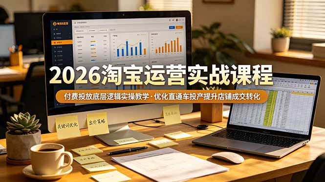 2026 淘宝运营实战课程，付费投放底层逻辑实操教学，优化直通车投产提升店铺成交转化-2ripyou