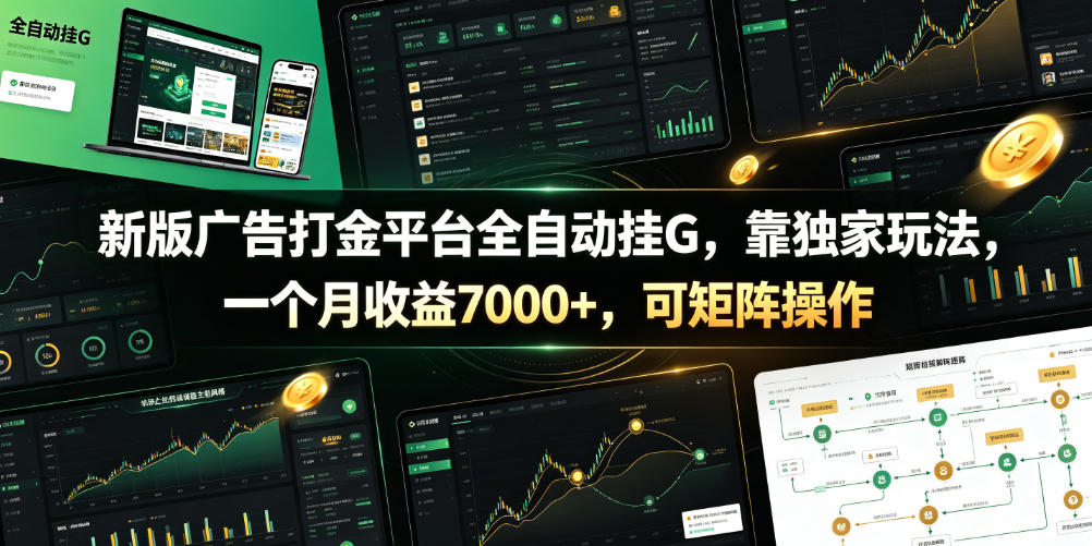 新版广告打金平台全自动挂G，靠独家玩法，一个月收益7000+，可矩阵操作【附全套脚本】【揭秘】-2ripyou