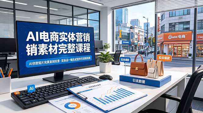 AI电商实体营销素材完整课程，AI创意短片完美复刻实景，实体店一键生成宣传引流短视频-2ripyou