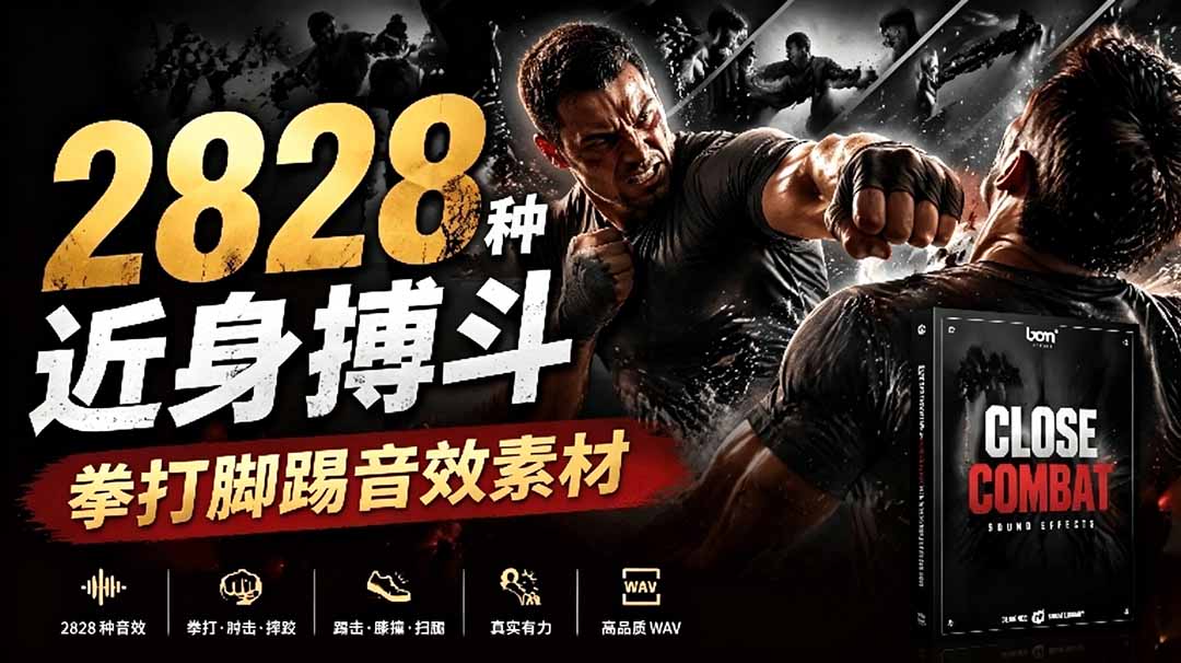 宝藏级别音效！2828种近身搏斗拳打脚踢音效素材，全部中文分类，免解压使用  Close Combat-2ripyou