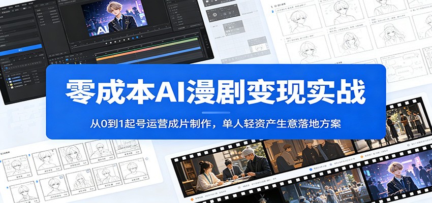 零成本AI漫剧变现实战：从0到1起号运营成片制作，单人轻资产生意落地方案-2ripyou