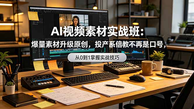 AI视频素材实战班：爆量素材升级原创，投产翻倍不再是口号，0-1系统教学实战落地-2ripyou