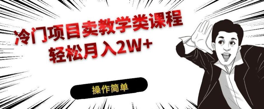 冷门项目卖教学类课程，轻松月入2W+-2ripyou