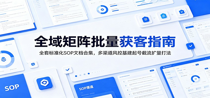 全域矩阵批量获客指南：全套标准化SOP文档合集，多渠道风控基建起号截流扩量打法-2ripyou