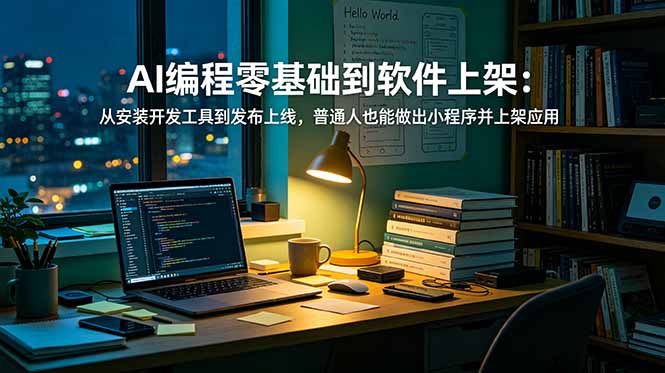 AI编程零基础到软件上架：从安装开发工具到发布上线，普通人也能做出小程序并上架应用商店-2ripyou