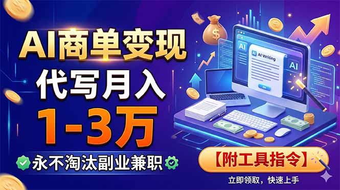 AI商单变现，靠代写月入1-3万，永不淘汰副业兼职【附工具指令】-2ripyou