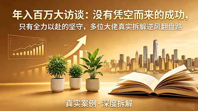 年入百万大访谈-更新：没有凭空而来的成功，只有全力以赴的坚守，多位大佬真实拆解逆风翻盘路-2ripyou
