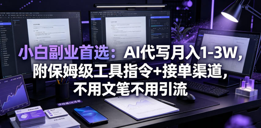 小白副业首选：AI代写月入1-3W，附保姆级工具指令+接单渠道，不用文笔不用引流【揭秘】-2ripyou