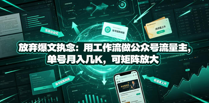 放弃爆文执念：用工作流做公众号流量主，单号月入几K，可矩阵放大-2ripyou