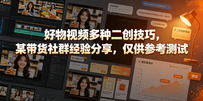 好物视频多种二创技巧，某带货社群经验分享，仅供参考测试-2ripyou