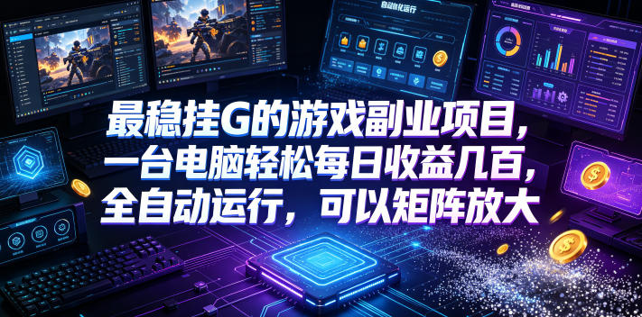 最稳挂G的游戏副业项目，一台电脑轻松每日收益几百，全自动运行，可以矩阵放大【揭秘】-2ripyou