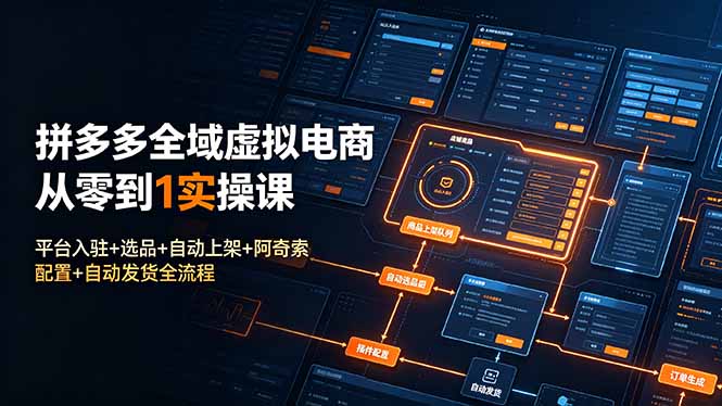 拼多多全域虚拟电商从零到1实操课：平台入驻+选品+自动上架+阿奇索配置+自动发货全流程-2ripyou