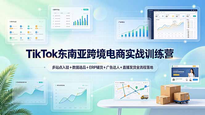 TikTok东南亚跨境电商实战训练营：多站点入驻+数据选品+ERP铺货+广告达人+直播发货全流程落地-2ripyou