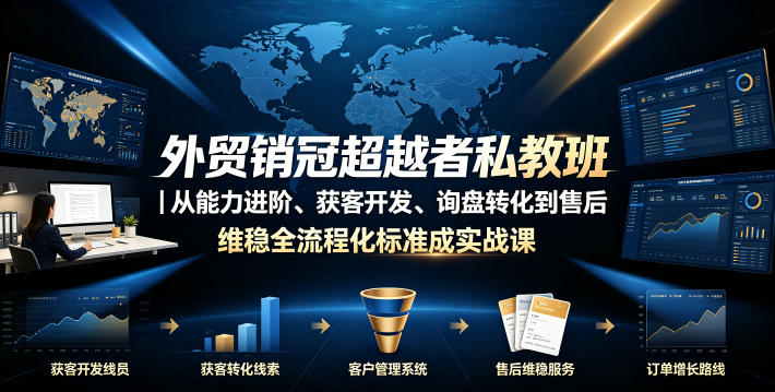 外贸销冠超越者私教班｜从能力进阶、获客开发、询盘转化到售后维稳全流程标准化成交实战课-2ripyou