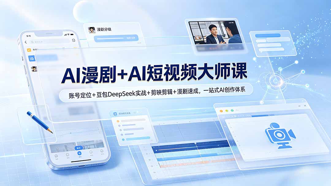 AI漫剧+AI短视频大师课：账号定位+豆包DeepSeek实战+剪映剪辑+漫剧速成，一站式AI创作体系-2ripyou