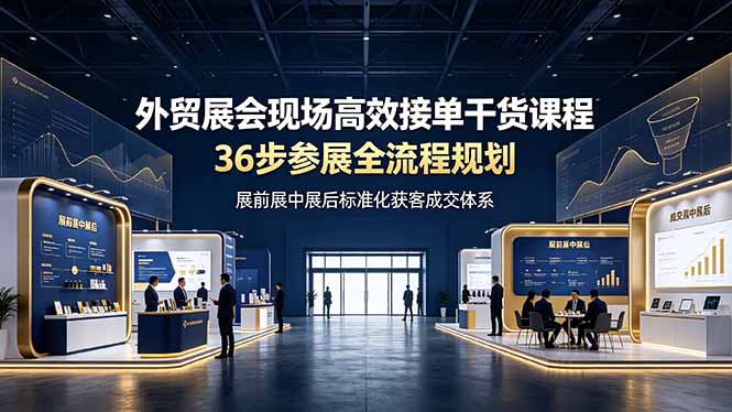 外贸展会现场高效接单干货课程，36步参展全流程规划，展前展中展后标准化获客成交体系-2ripyou
