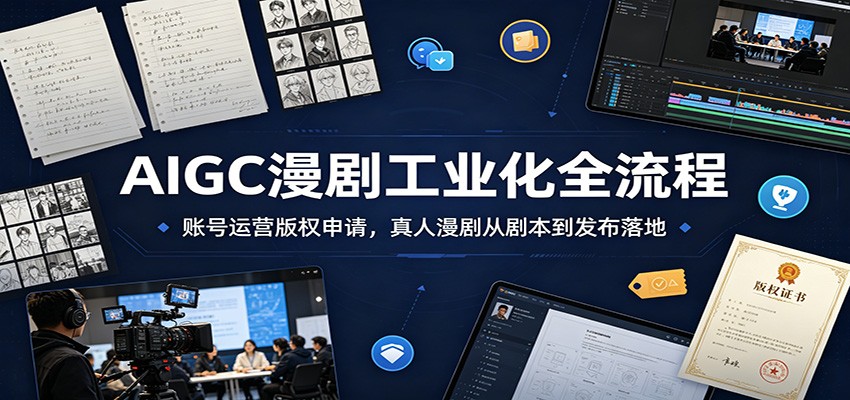 AIGC漫剧工业化全流程：账号运营版权申请，真人漫剧从剧本到发布落地-2ripyou