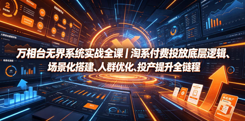 万相台无界系统实战全课｜淘系付费投放底层逻辑、场景化搭建、人群优化、投产提升全链路运营教程-2ripyou