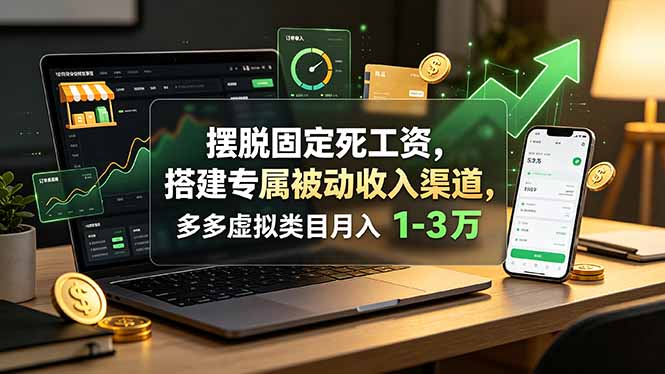 摆脱固定死工资，搭建专属被动收入渠道，多多虚拟类目月入 1-3 万-2ripyou