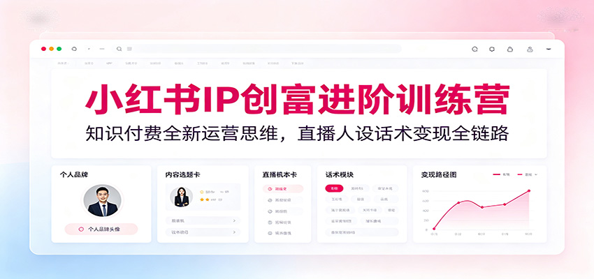 小红书IP创富进阶训练营：知识付费全新运营思维，直播人设话术变现全链路-2ripyou