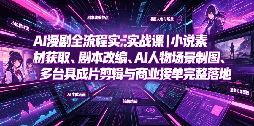 AI漫剧全流程实战课｜小说素材获取、剧本改编、AI人物场景制图、多工具成片剪辑、平台付费变现与商业接单完整落地-2ripyou