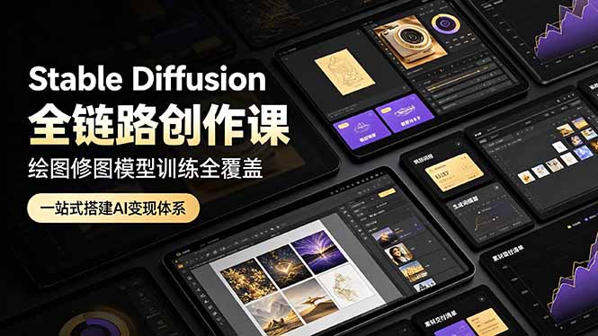 Stable Diffusion全链路创作课，绘图修图模型训练全覆盖，一站式搭建AI变现体系-2ripyou