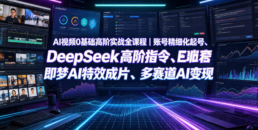 AI视频0基础高阶实战全课程｜账号精细化起号、DeepSeek高阶指令、即梦AI特效成片、多赛道AI短视频量产变现-2ripyou